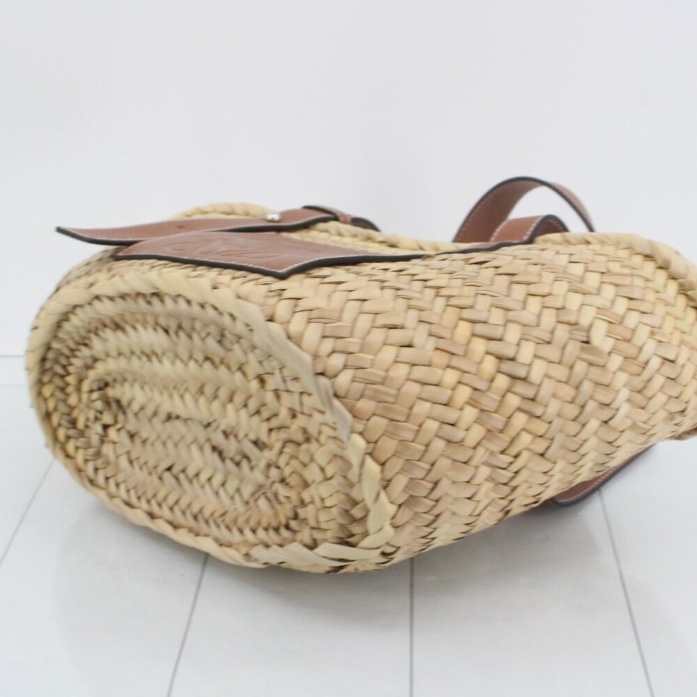 Sold!!!Loewe Small Basket bag in palm leaf and calfskin - Picture 6 of 10